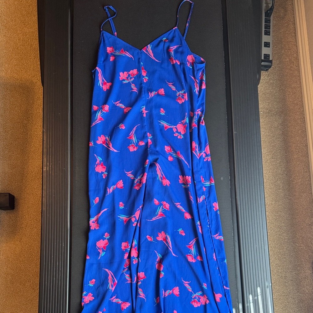 Lulu's Blue Floral Jumpsuit